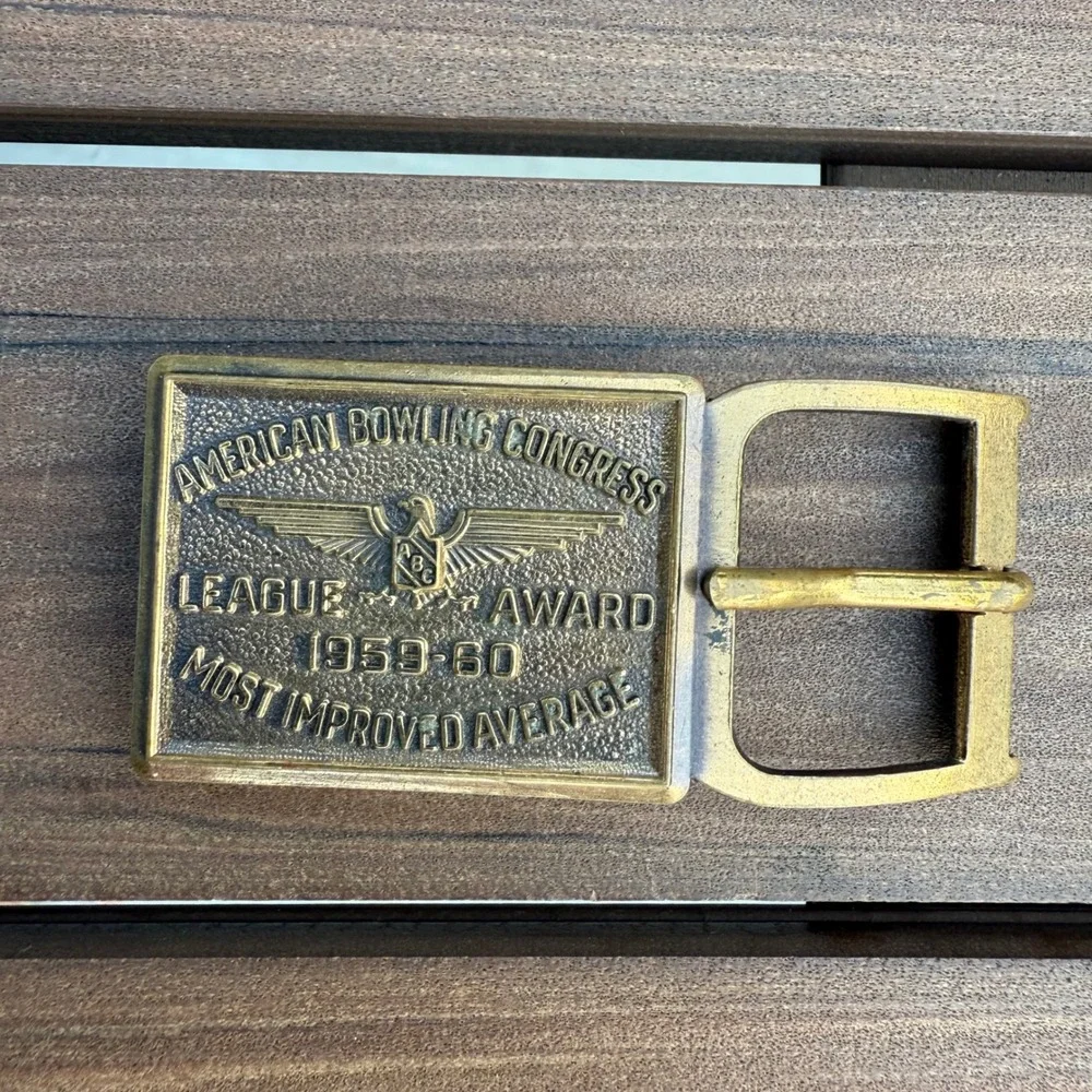 American Bowling Congress League‎ Award Belt Buckle 1959-60 Average Brass